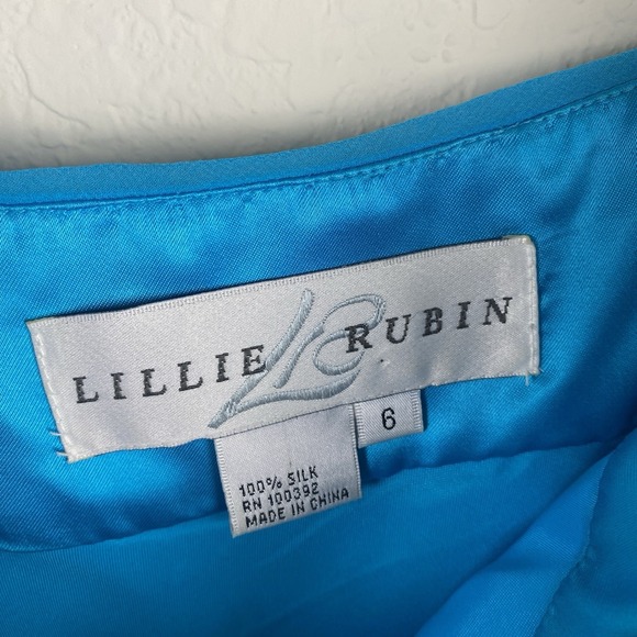 Vtg Lillie Rubin 6 Maxi Slip Dress Fairy Silk Beaded Thin Strap Floral Babydoll - Picture 2 of 7